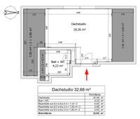 Grundriss Dachstudio Boden Weis 1024